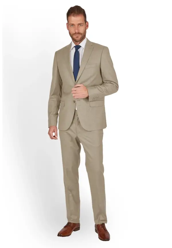 Steffen Klein Anzug Regular Fit elastisch in Beige Versandkostenfrei