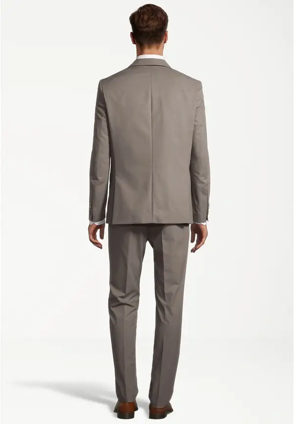 Steffen Klein Designer Anzug Slim Fit in Taupe melange Flash Sale