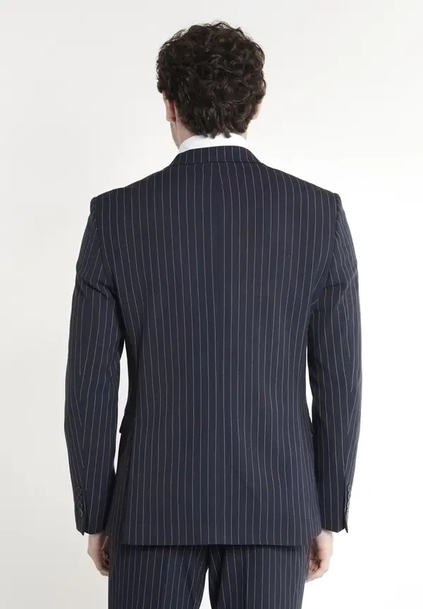 Steffen Klein Anzug Slim Fit Nadelstreifen in Marine Online Shopping