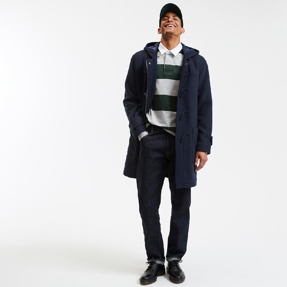 laredoute Gestreiftes Poloshirt lange Ärmel grau grün gestreift LA REDOUTE COLLECTIONS Saisonschlussverkauf