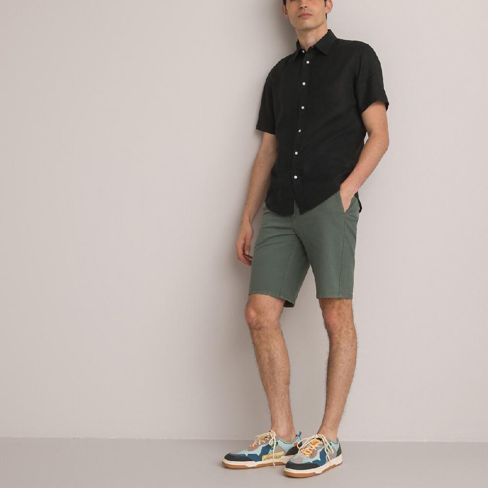 laredoute Kurzärmeliges Leinenhemd Regular-Fit schwarz LA REDOUTE COLLECTIONS Valentinstagsangebot