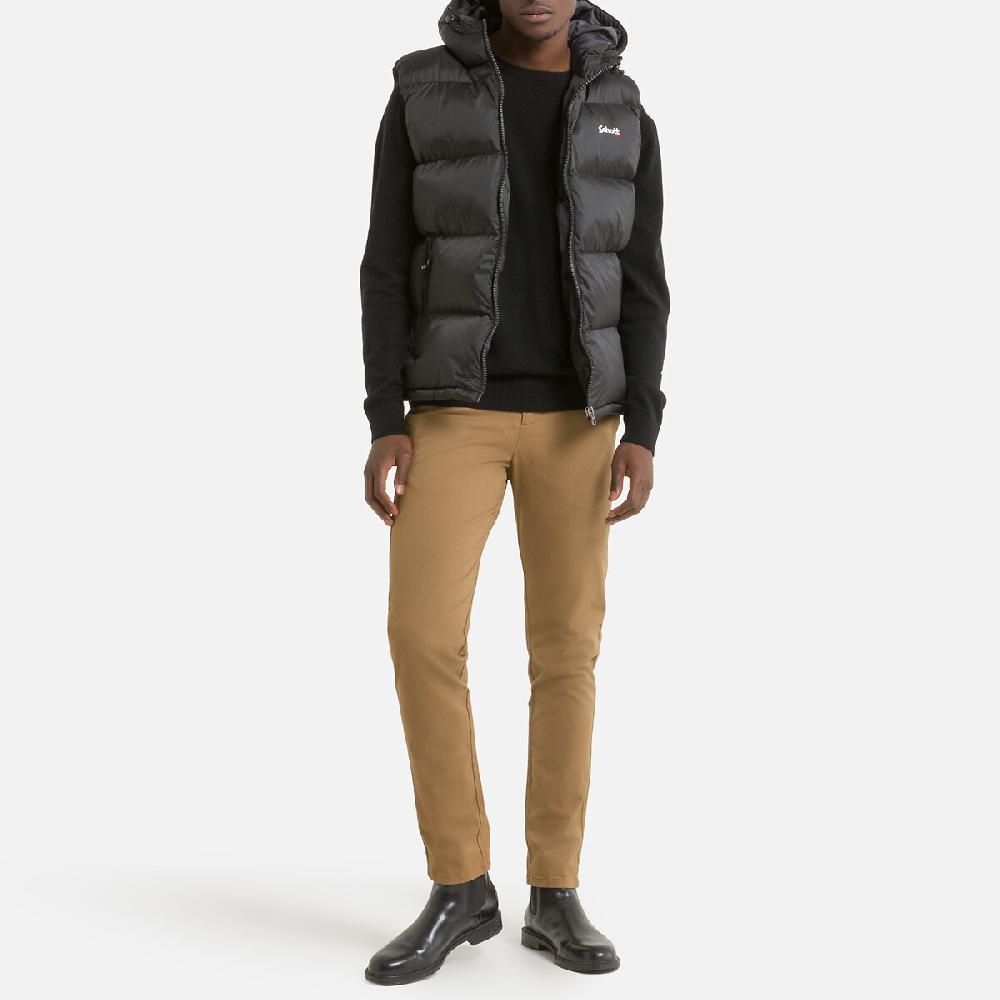 laredoute Ärmelloses Stepp-Gilet Idaho 2V mit Kapuze schwarz SCHOTT Fabrik Onlineshop