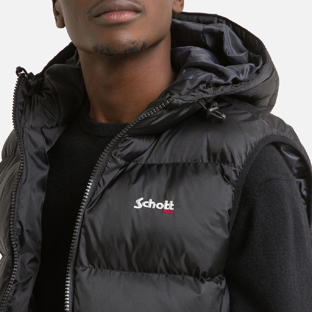 laredoute Ärmelloses Stepp-Gilet Idaho 2V mit Kapuze schwarz SCHOTT Fabrik Onlineshop
