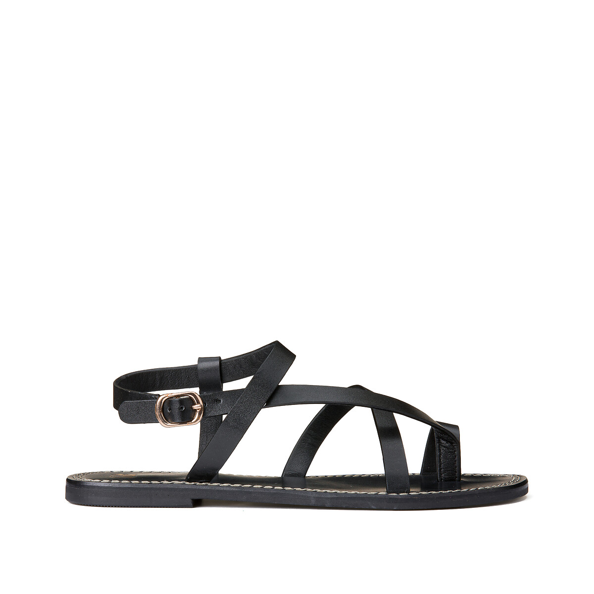 laredoute Signature-Zehensandalen aus Leder schwarz LA REDOUTE COLLECTIONS Große Rabatte