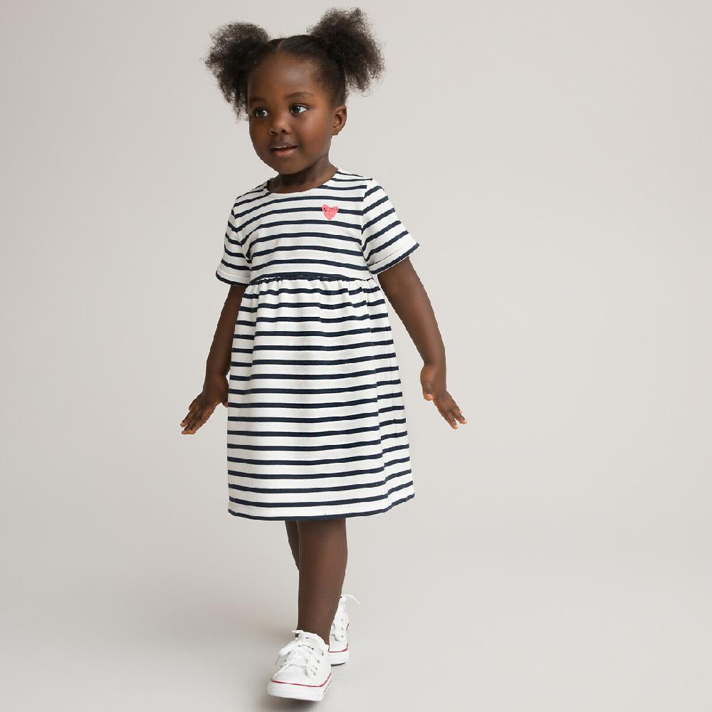 laredoute Gestreiftes Sweatkleid mit kurzen Ärmeln gestreift LA REDOUTE COLLECTIONS Letzte 2 Tage