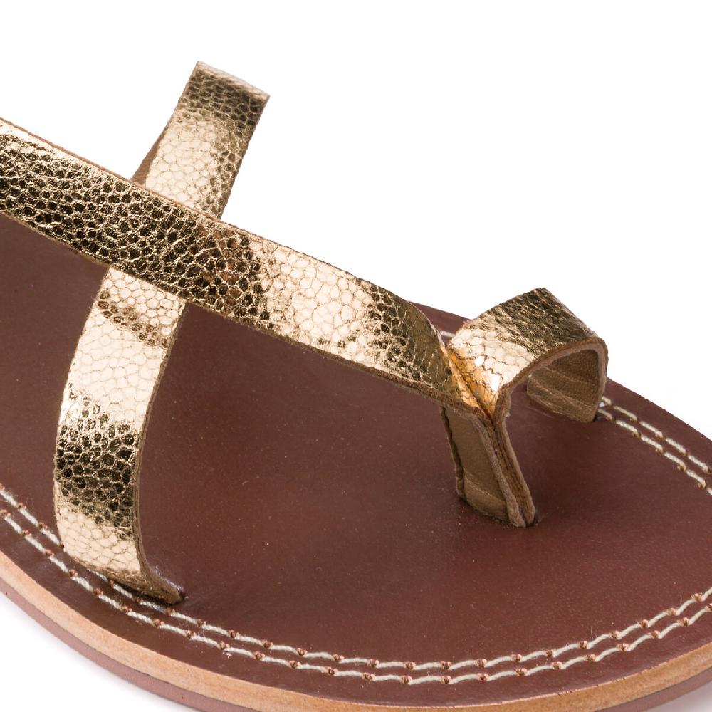 laredoute Signature-Zehensandalen aus Leder goldfarben LA REDOUTE COLLECTIONS Zeitbegrenzte Promotion