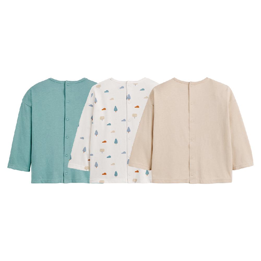 laredoute 3er-Pack Langarm-Shirts blau/beige LA REDOUTE COLLECTIONS Discount Store für neue Produkte