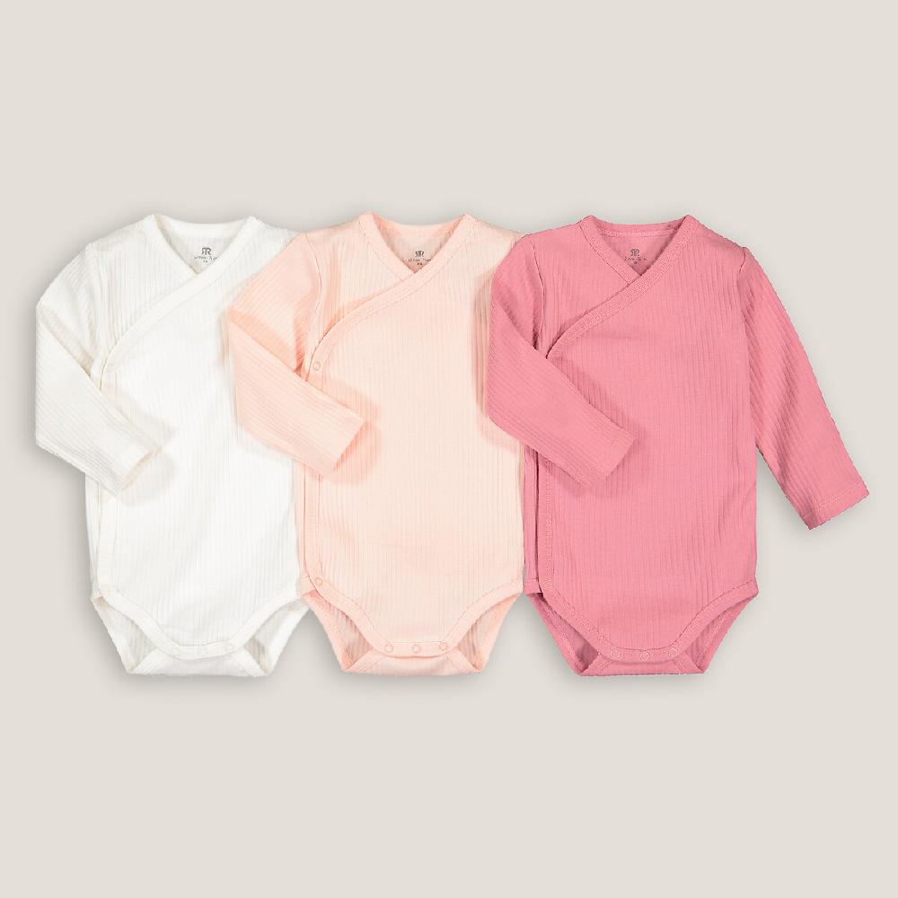 laredoute 3er-Pack Bodys für Neugeborene aus Bio-Baumwolle ecru + rosa LA REDOUTE COLLECTIONS Kostenloser Versand international
