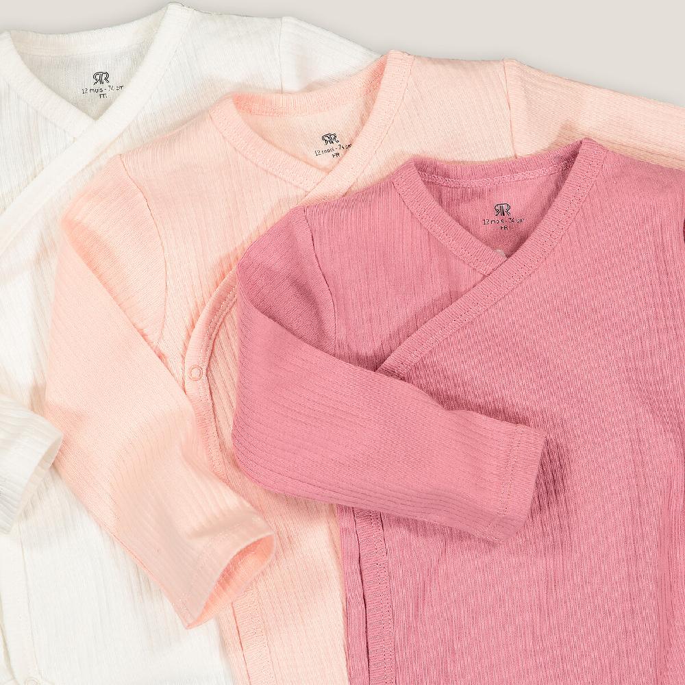 laredoute 3er-Pack Bodys für Neugeborene aus Bio-Baumwolle ecru + rosa LA REDOUTE COLLECTIONS Kostenloser Versand international