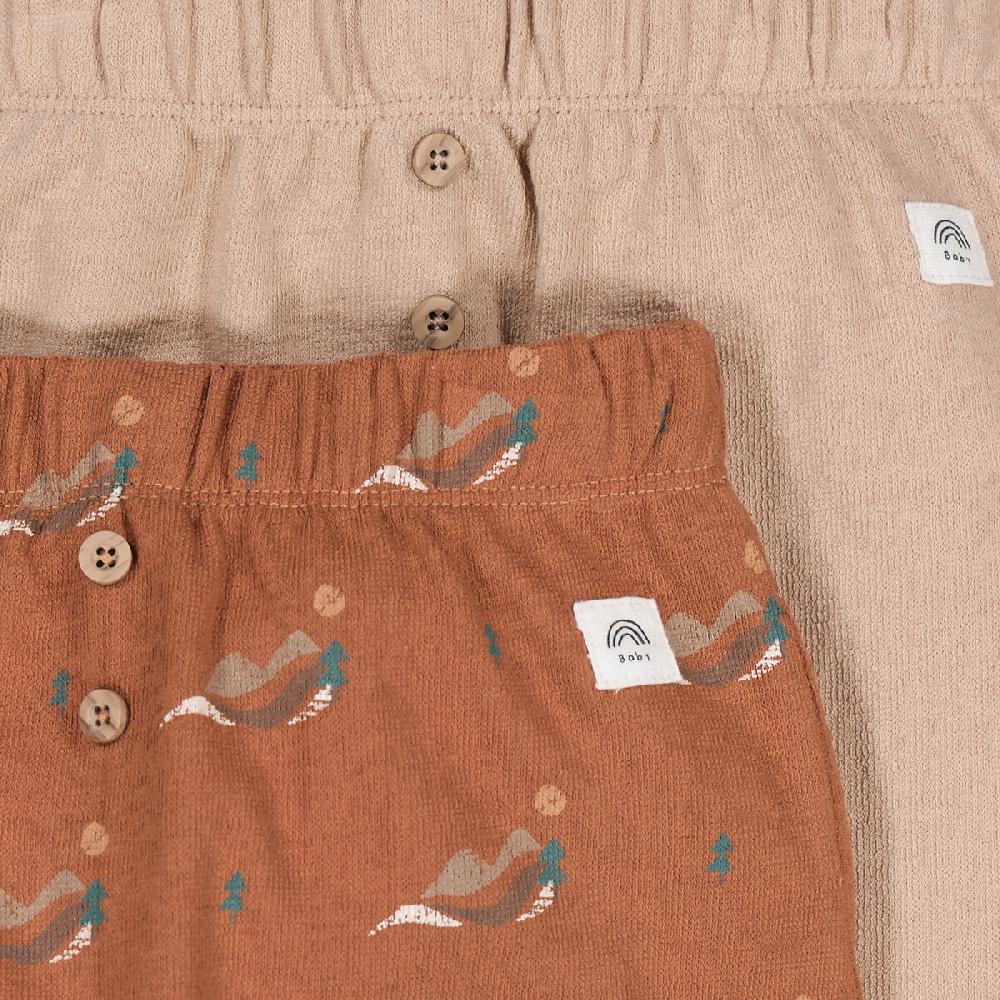 laredoute 2er-Pack Pluderhosen gemusterter Jersey braun / beige LA REDOUTE COLLECTIONS Begrenzt auf 3 Tage