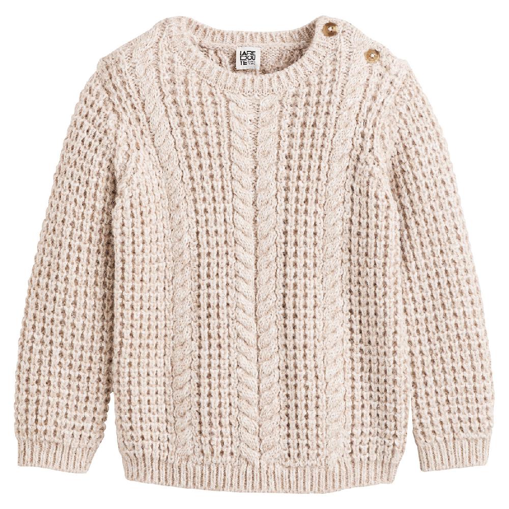 laredoute Pullover mit rundem Ausschnitt Musterstrick beige meliert LA REDOUTE COLLECTIONS Speichern exportieren