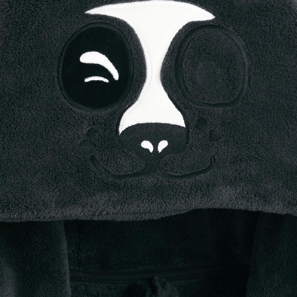 laredoute Morgenmantel mit Panda-Kapuze aus Fleece grau LA REDOUTE COLLECTIONS 50% Rabatt für begrenzte Zeit