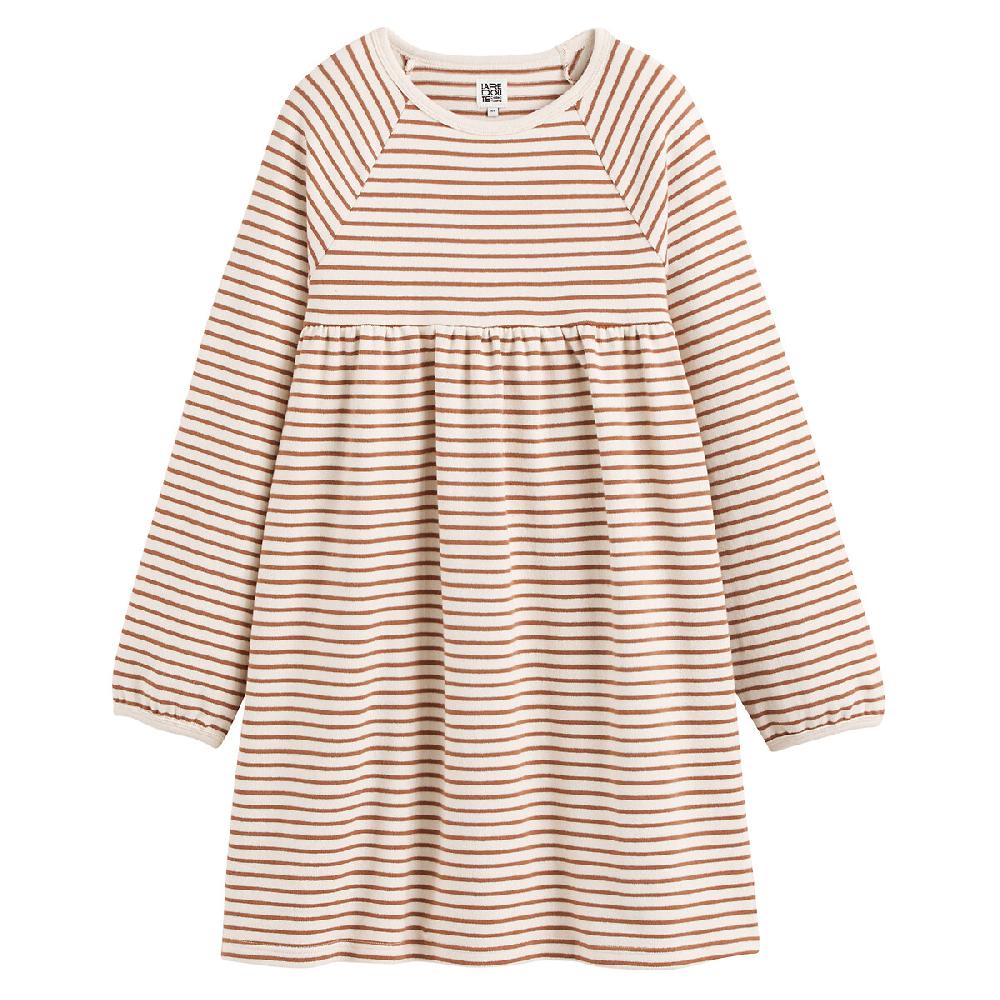 laredoute Gestreiftes Kleid mit langen Ärmeln braun/ecru gestreift LA REDOUTE COLLECTIONS Verkauf