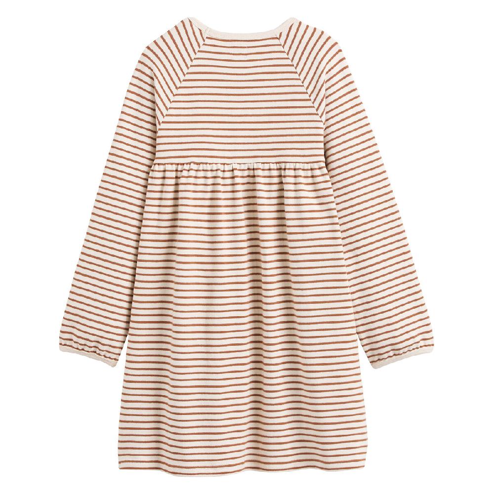 laredoute Gestreiftes Kleid mit langen Ärmeln braun/ecru gestreift LA REDOUTE COLLECTIONS Verkauf