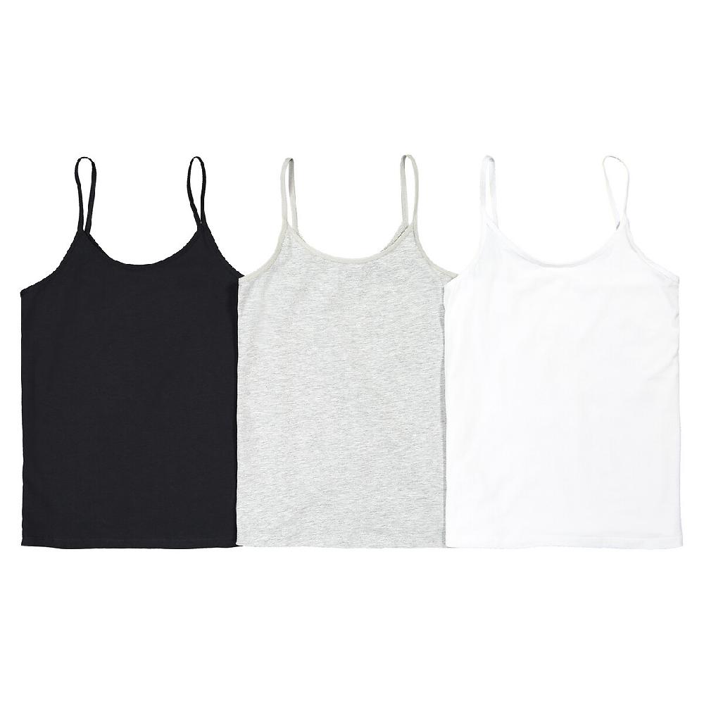 laredoute 3er-Pack Tops uni Baumwolle schwarz + weiss + grau LA REDOUTE COLLECTIONS Blitzverkäufe