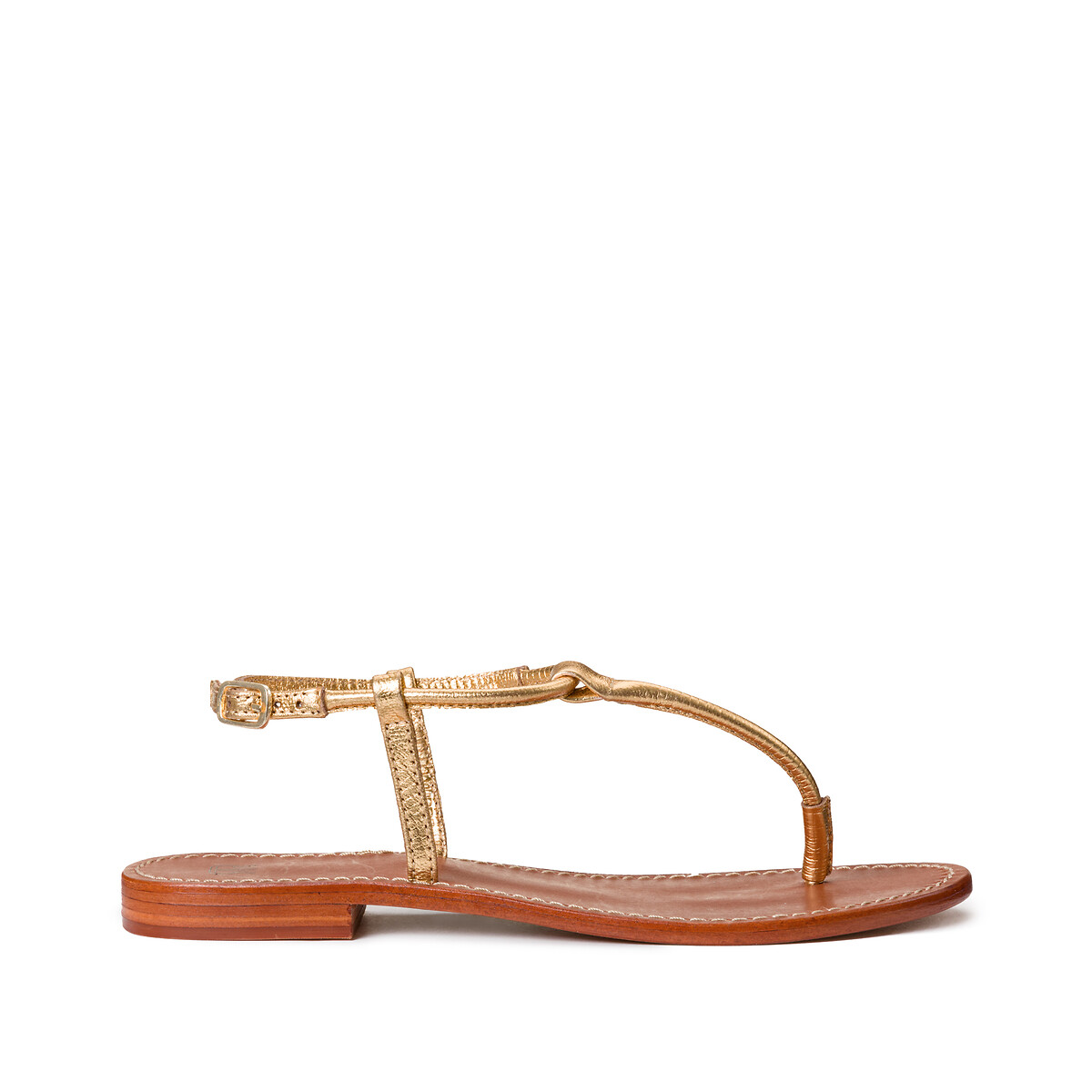 laredoute Zehensandalen aus Leder goldfarben LA REDOUTE COLLECTIONS Fabrik Onlineshop