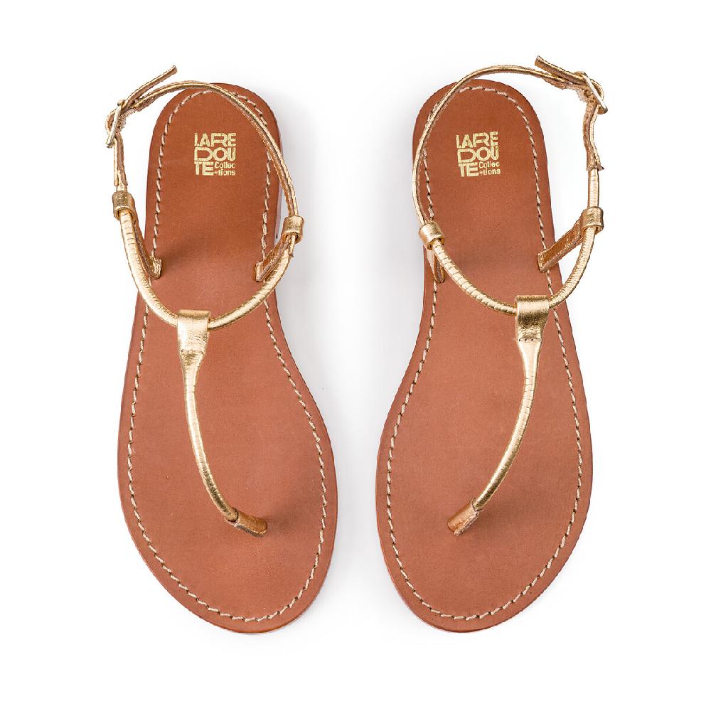 laredoute Zehensandalen aus Leder goldfarben LA REDOUTE COLLECTIONS Fabrik Onlineshop